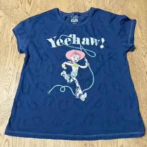 Disney Pixar Size L 12-14 Navy Blue Toy Story Jessie Yeehaw Horseshoe Tee Tshirt